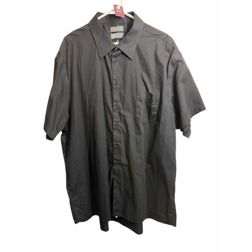 covington mens black short sleeve button down shirt size 3XL XXXL